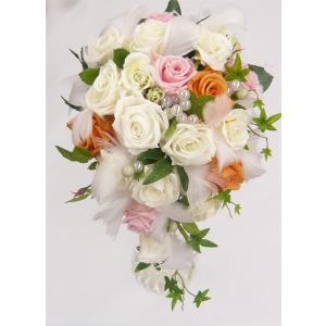 プリザーブドフラワーブーケ 白 ピンク オレンジオーバルブーケ Ledhaneco Com