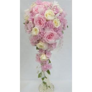 プリザーブドフラワーブーケ/白バララウンドブーケ（グリーン