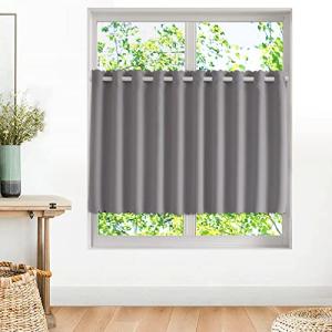 Gemarwel カフェカーテン 遮光 50cm丈 140cm幅 小窓 出窓 車用 断熱 防寒 防音 UVカット 突っ張り棒 間仕切り おしゃれ