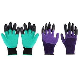 穴掘りグローブ 2ペア 草むしり ガーデニング グローブ 爪付き 園芸用手袋 庭園栽培 八爪 土掘り手袋 草を抜いた 防護手袋 防水 作業用 耐