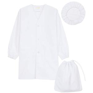 NISHIKI スモック 給食 エプロン 3点セット  長袖 子供用 白衣 kids (2号/120cm/79