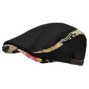 ハンチング メンズ   帽子 和柄 18(ブラック) オリジナル 和風 和 春夏 秋冬 ちょいワル ...