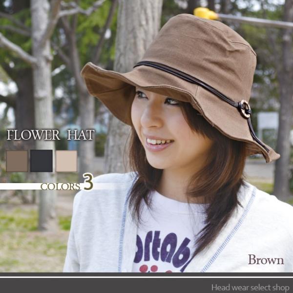 フラワーハット レディース   帽子 丸リングＢＭ 春夏 つば広 エレガント 日よけ