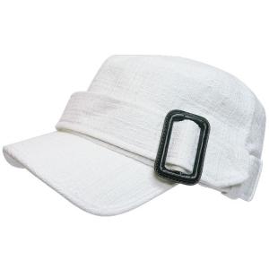 ワークキャップ メンズ   帽子 コットンバックル付(ホワイト) レディース ワークキャップ 春夏 ...