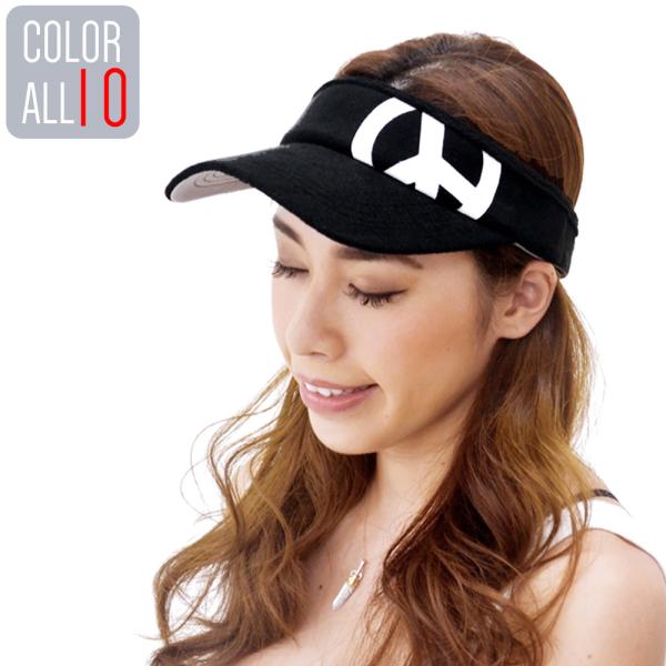 帽子 サンバイザー【メール便選択で 送料無料 】パイル　ピースマーク レディース メンズ 春夏 フリ...