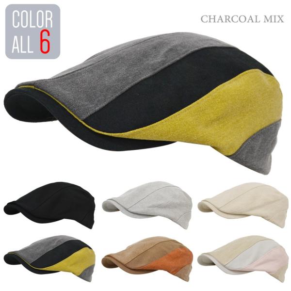 ハンチング メンズ 【 メール便のみ送料無料 】 バックベルト　帽子  コットン 無地＆マルチ 全6...
