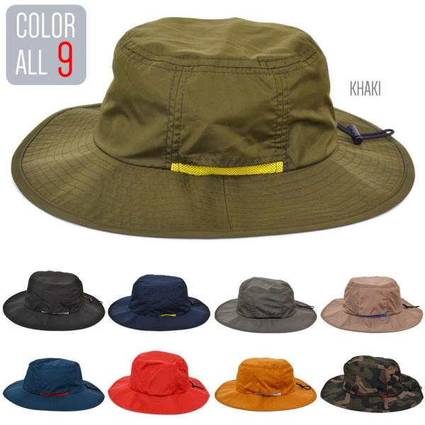 アドベンチャーハット レディース メンズ   帽子 無地 撥水加工 ジャングル ツバ広 紫外線 日差...