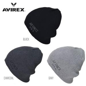 AVIREX ロゴ刺繍 ニット帽 リブ メンズ...の詳細画像3