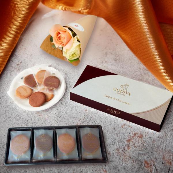 ゴディバ GODIVA クッキーアソートメント お花4本ブーケ ギフト プレゼント クッキー お菓子...