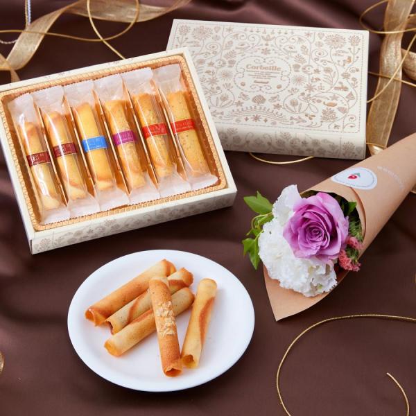 ゴンチャロフ ロールクッキー 卒業 送別 花 ギフト 誕生日 ホワイトデー お花 プチギフト お菓子...