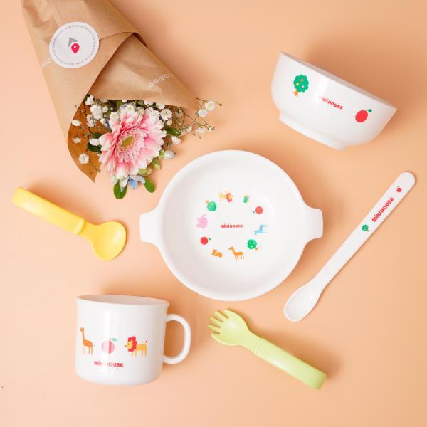 出産祝い 女の子 男の子 食器 ミキハウス お花付き ギフト ベビー テーブルウェア セット 花 ブ...