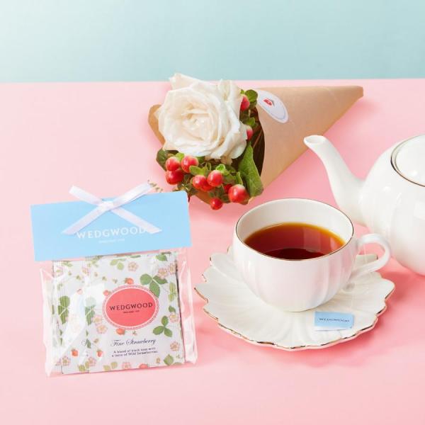 お花 スイーツ ギフト クリスマス 誕生日 紅茶 ギフト ウェッジウッド4袋 お花付き ティーバッグ...