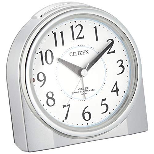 リズム RHYTHM シチズン 目覚まし時計 電波時計 夜間常時点灯 ネムリーナリング シルバー 1...