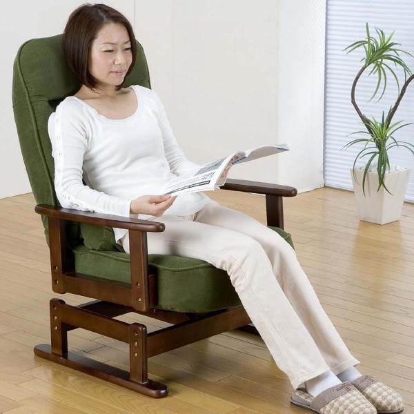 折りたたみ式　木肘回転高座椅子 SP-823