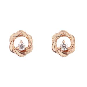 ESTELLE エステール ピアス レディース 10金 K10 花 ダイヤモンド 4月誕生石 ピンクゴールド ジュエリー