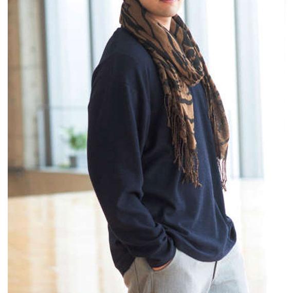 ストール 綿100% ロングサイズ アニマル柄 全長175cm