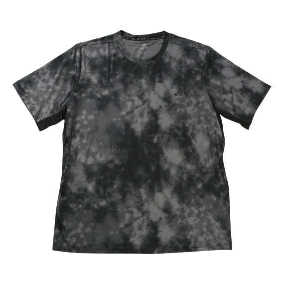 半袖tシャツ adidas SEA AOP プリント ストレッチ 脇下メッシュ 黒 ブラック CLI...