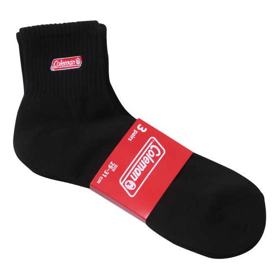 靴下 Coleman ビジネスソックス コールマン 3枚組 ロゴ刺繍 底パイルクォーターソックス 大...