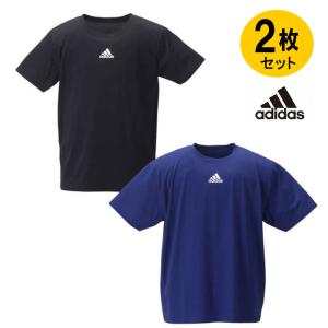 Tシャツ 2枚セット 大きいサイズ メンズ 吸汗速乾 半袖 adidas アディダス ブラック ブルー｜ワイシャツ ブルーム BLOOM