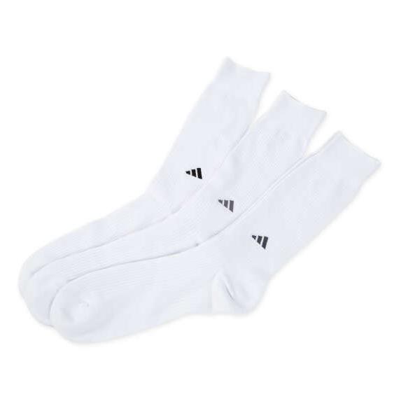 靴下 クルー丈 ソックス adidas 3枚組 消臭 つま先 かかと補強消臭 ホワイト 大きいサイズ...