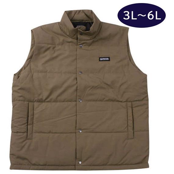 ベスト メンズ 大きいサイズ 茶 ブラウン 暖かい ロゴ入り OUTDOOR PRODUC TS ア...