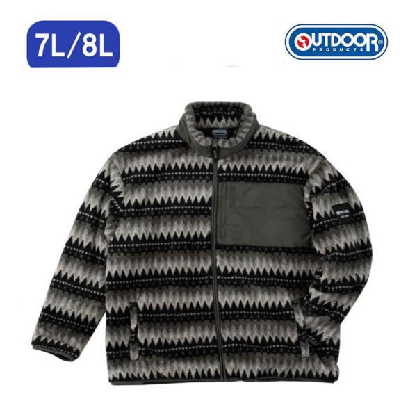 ボアフリース　メンズ 大きいサ イズ ウィンター柄　胸刺繍入り 　OUTDOOR 　アウトドア 7L...