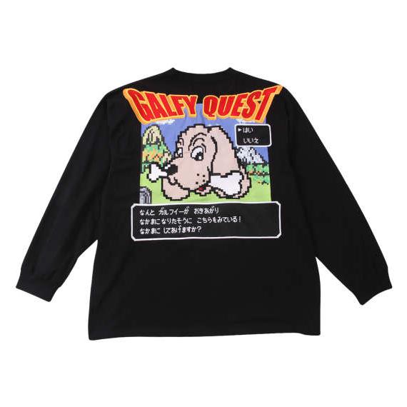 長袖Tシャツ メンズ Tシャツ ガルクエ ガルフィGALFY  ブラック 黒 大きいサイズ 綿100...