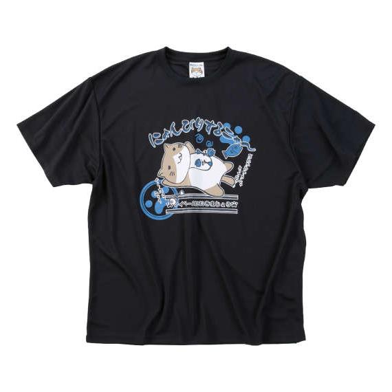 半袖Tシャツ NECOBUCHI-SAN DRY ハニカムメッシュ 猫 ねこ かわ いい 吸水速乾 ...