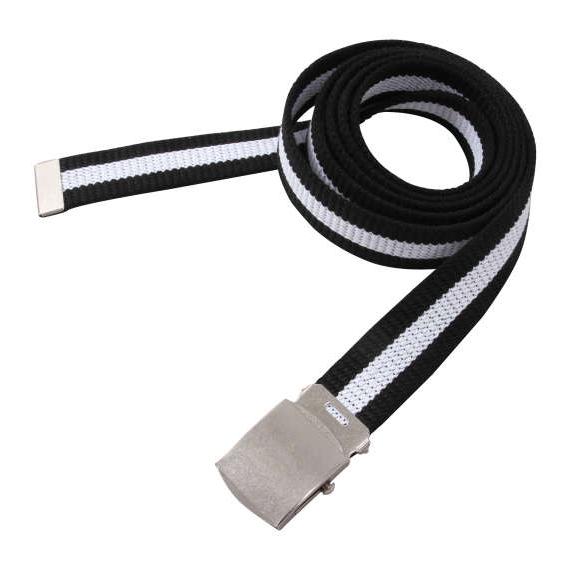 ベルト メンズ ゴルフ ライン入り GIベルト 大きいサイズ ブラック×ホワイト 170cmまで対応...