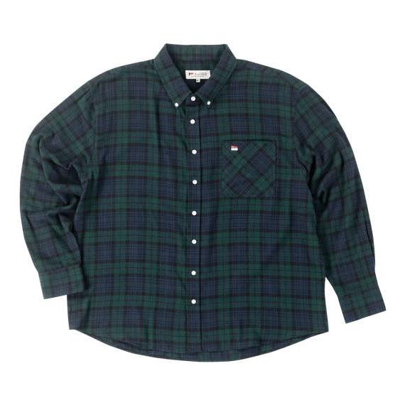 長袖ボタンダウン カジュアルシャツ チェック 両面起毛ネルチェック H by FIGER 3L 4L...