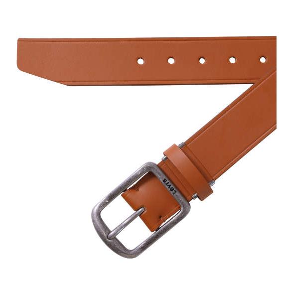 メンズ ベルト ビジネス リーバイス 長さ調節可能 牛革 ブラウン 茶 130cm 2L 大きいサイ...