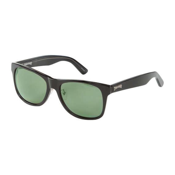 メンズ サングラス ビッグサイズ 偏光レンズサングラス THRASHER ブラック×ダークグリーン ...