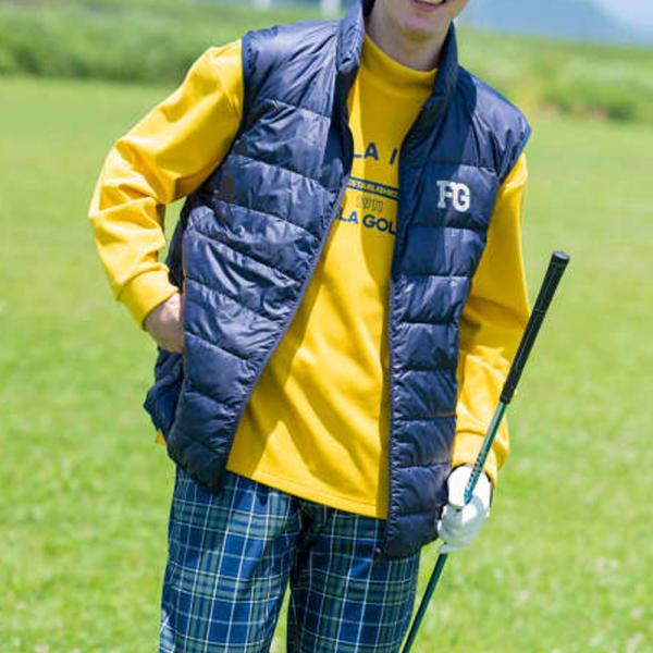 ライト ダウンベスト メンズ ブランド FILA GOLF ネイビー 暖かい 動きやすい 3L 4L...