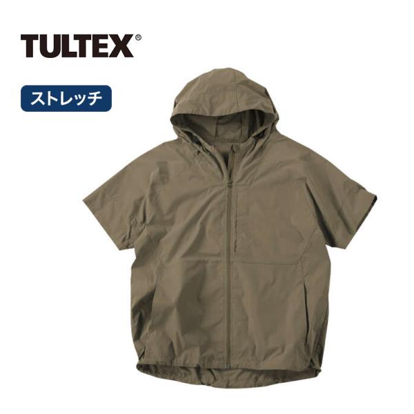 TULTEX 空調服 半袖ブルゾン ストレッチ 涼しい メンズ レディース 作業服 ゴルフ アウトド...