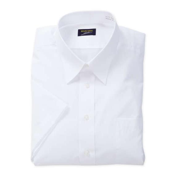 メンズ 半袖ワイシャツ レギュラー 形態安定加工 抗菌防臭加工 脇下消臭テープ付 吸水速乾 白 ホワ...