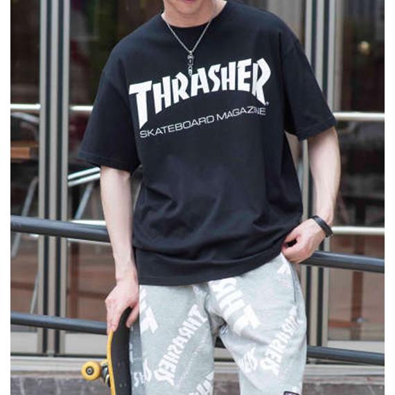 半袖tシャツ メンズ  綿100% クルーネック スラッシャー ロゴ ブラック 大きいサイズ 3L ...