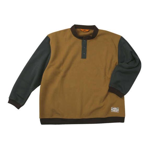 スウェット レトロカラー ヘンリーネック 裏起毛 配色に遊び心 ベージュ 大きいサイズ  3L 4L...