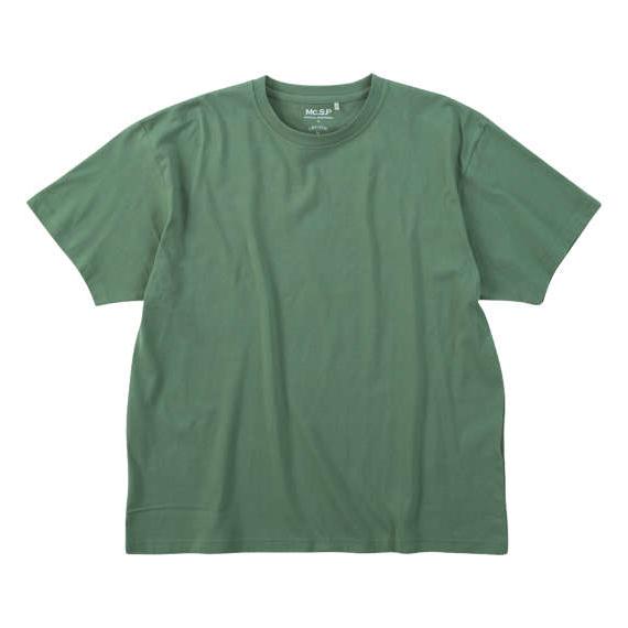 半袖tシャツ メンズ オーガニックコットン クルーネック 綿100 大きいサイズ 緑 グリーン 3L...