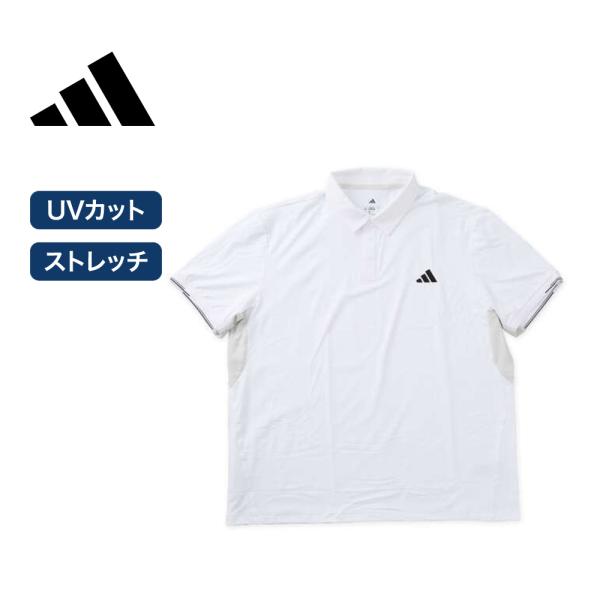 adidas golf 大きいサイズ メンズ 接触冷感 半袖シャツ ユニバーサルベンチレーション 白...