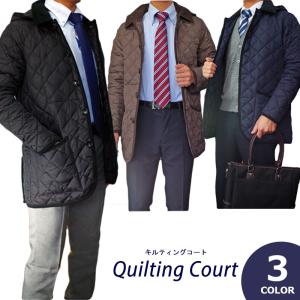 コート メンズ キルティング 脱着式フード 軽量 中綿