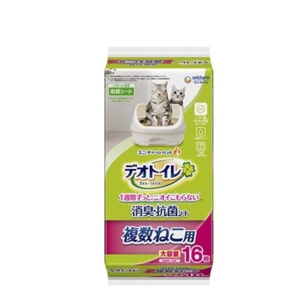 デオトイレ 複数ねこ 専用シート 単品16枚 多頭飼い 複数ねこ用 消臭・抗菌シート 複数猫用 デオ...