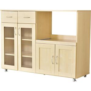 DORIS ドリス 棚 収納 食器棚 収納棚 キッチンラック キッチンワゴン レンジ台 幅120cm 奥行き42cm 高さ88cm キャスター付の商品画像