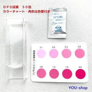 ＤＰＤ試薬　５０回分　残留塩素測定用　 粉末タイプ　カラーチャート１枚・角形比色管１個付き｜blower-you-shop