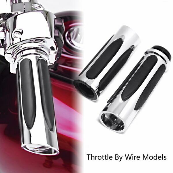 ハーレー グリップ ディープカット ケーブル クローム XL883 FXDL FLSTN FLSTC...