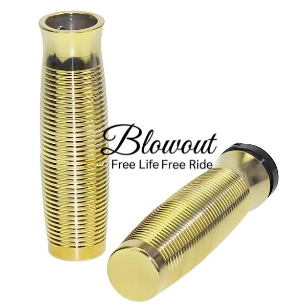 BLOWOUT 真鍮 BRASS ハンドル グリップ ハーレー ショベル パン ナックル ボバー チ...