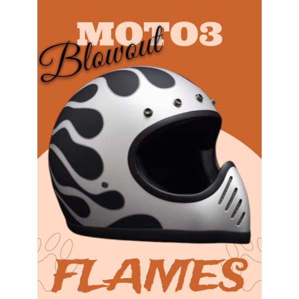 Blowoutマットブラック SV フレイムス ビンテージ MOTO3 DOT バイザー付き ヘルメ...