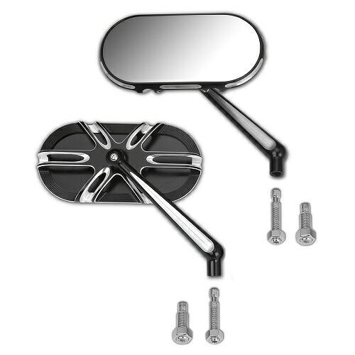 ハーレー ミラー ブラック ツーリング スポーツスター ダイナ ソフテイル VROD XL FX F...