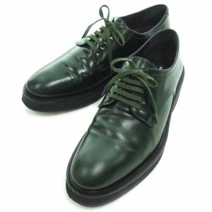 ディースクエアード2/DSQUARED2 ITALY MADE GLASS LEATHER DERBY SHOESシューズ 72I23 サイズ メンズ42 グリーン ランクA  (中古)｜blowz