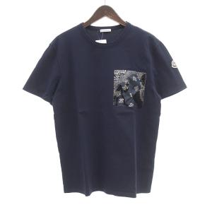 モンクレール/MONCLER MAGLIA T-SHIRT 半袖 カットソー Tシャツ 10C24 サイズ メンズL ネイビー ランクB  (中古)｜blowz