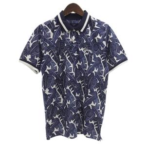 キャロウェイ/Callaway GOLF S/S POLO ゴルフ ボタニカル 半袖 ポロ シャツ 72B24 サイズ メンズM ネイビー ランクN  (中古)｜blowz